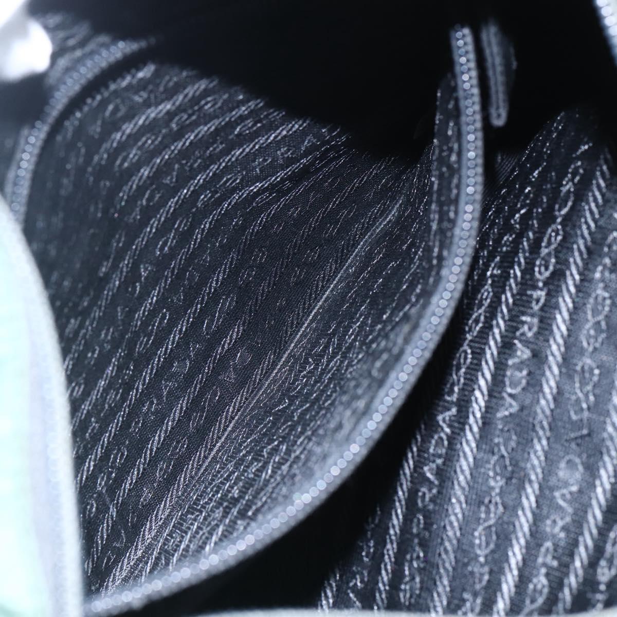 PRADA Tote Bag Nylon Khaki Silver Auth bs31174