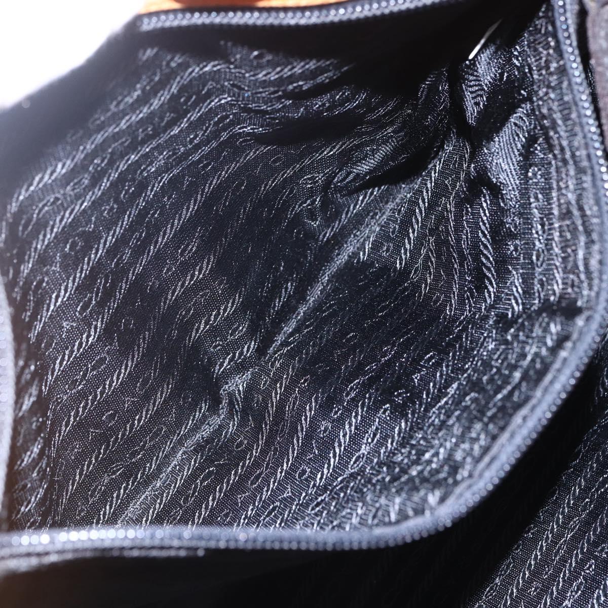 PRADA Chain Shoulder Bag Nylon Orange Gold Auth bs31177