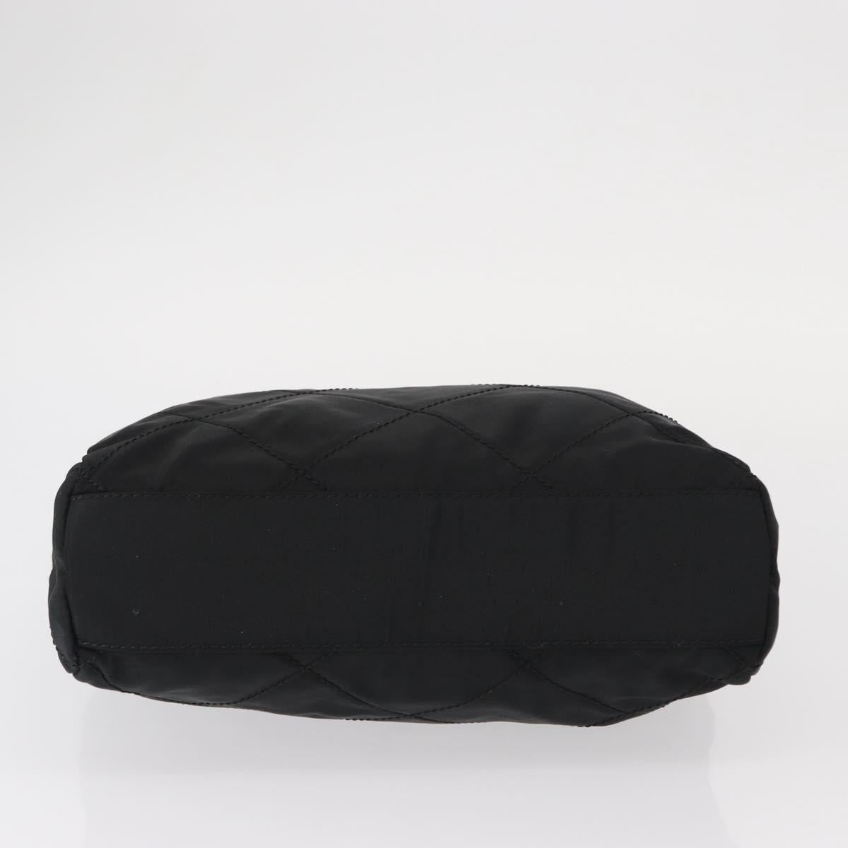 PRADA Chain Shoulder Bag Nylon Black Gold Auth bs31178