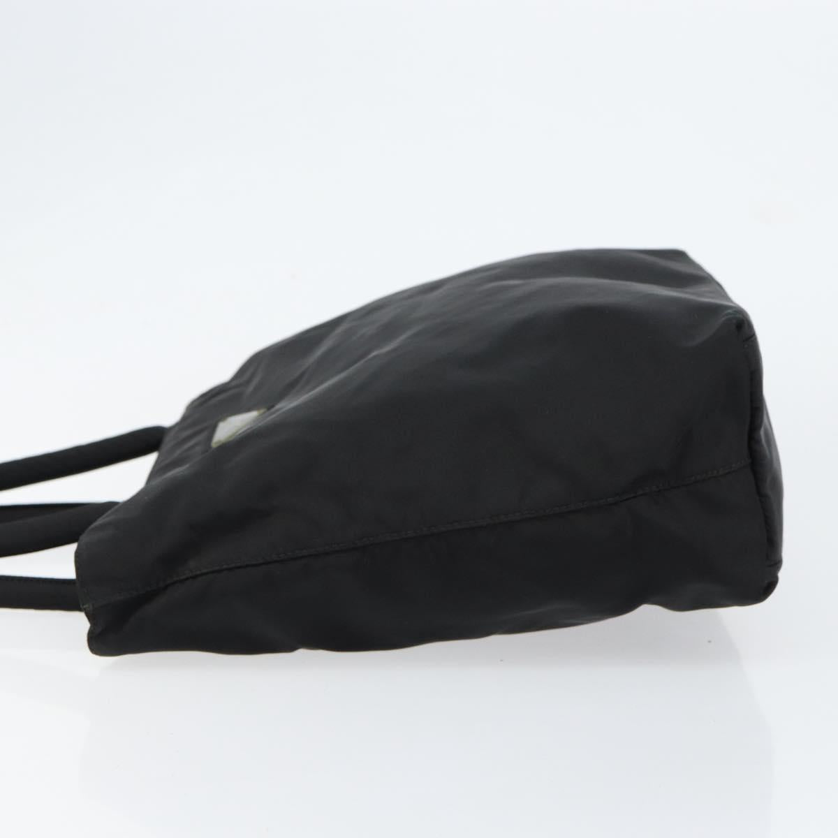 PRADA Hand Bag Nylon Black Silver Auth bs31179