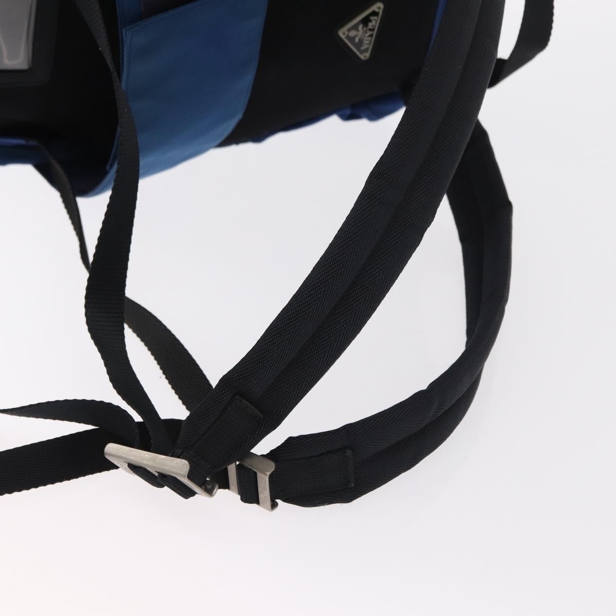 PRADA Backpack Nylon Blue Silver Auth bs31181