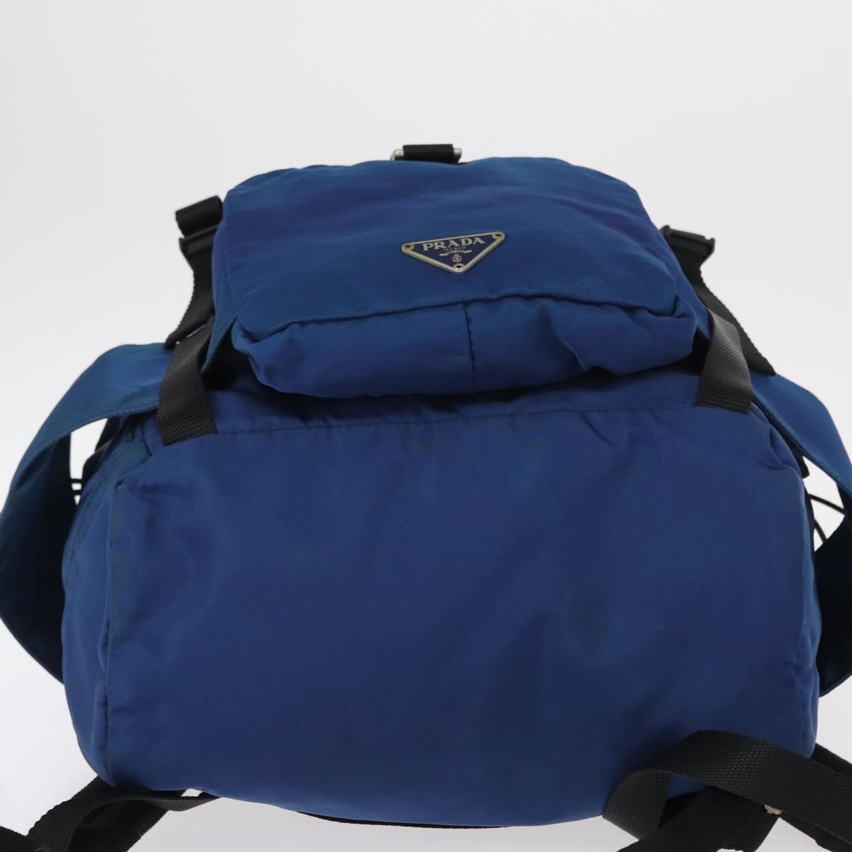 PRADA Backpack Nylon Blue Silver Auth bs31181