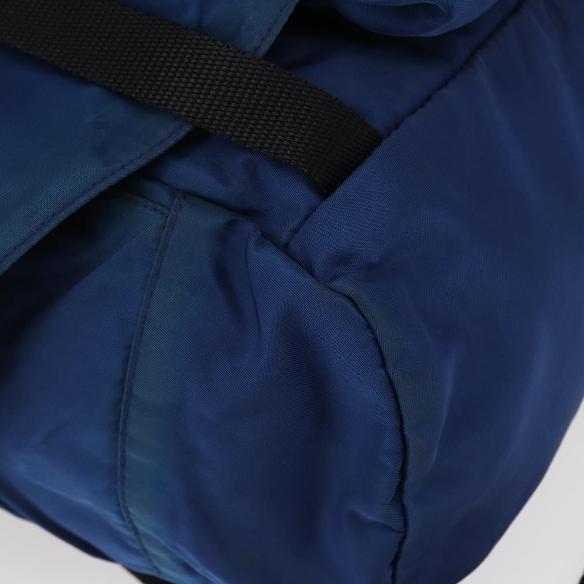 PRADA Backpack Nylon Blue Silver Auth bs31181