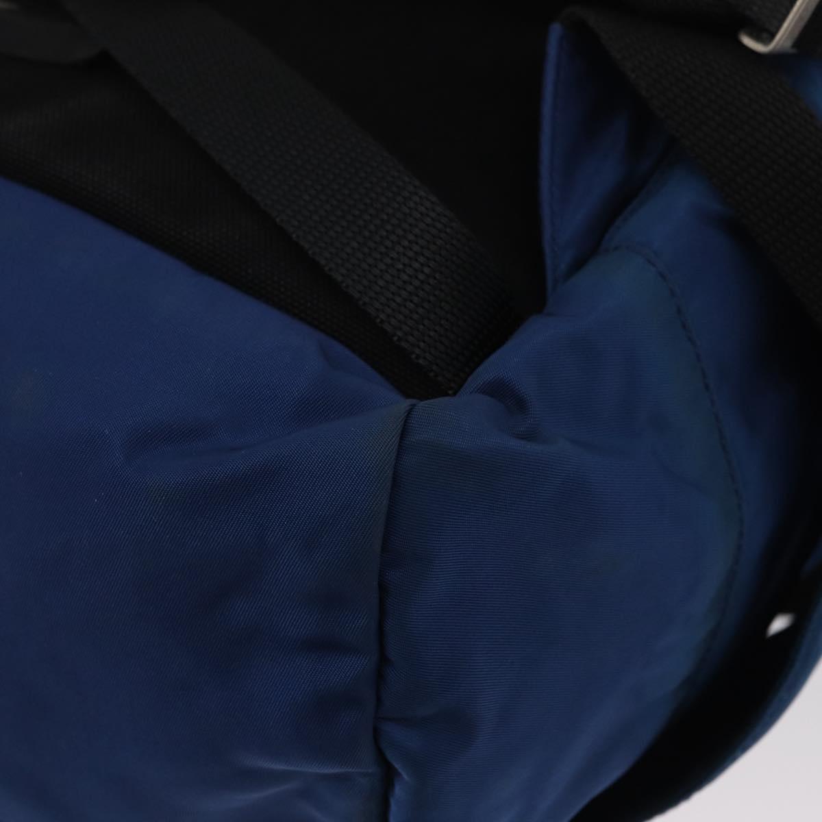 PRADA Backpack Nylon Blue Silver Auth bs31181