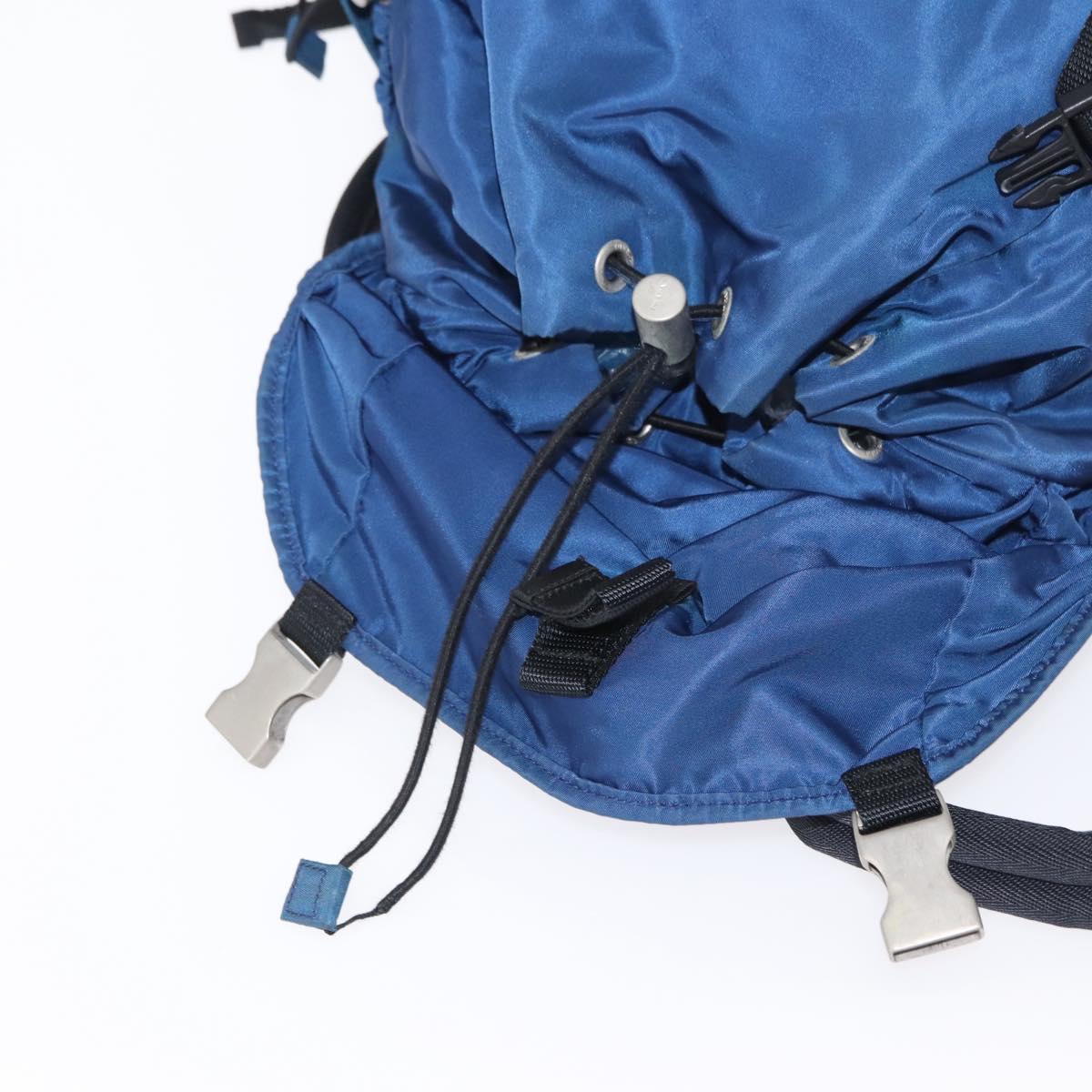 PRADA Backpack Nylon Blue Silver Auth bs31181