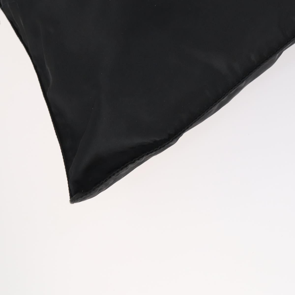 PRADA Tote Bag Nylon Black Silver Auth bs31182