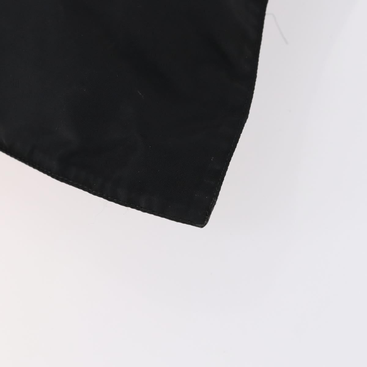 PRADA Tote Bag Nylon Black Silver Auth bs31182