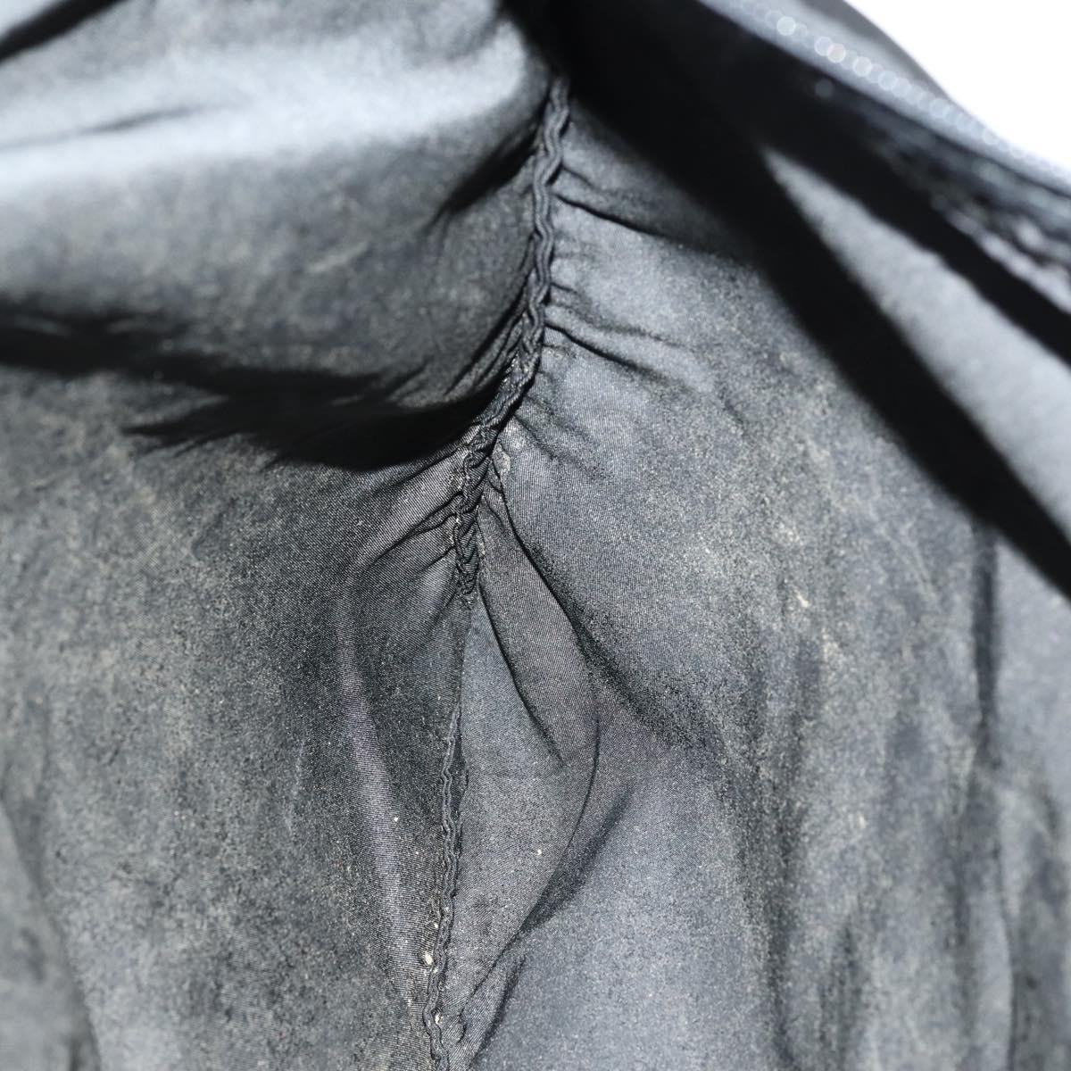 PRADA Tote Bag Nylon Black Silver Auth bs31182