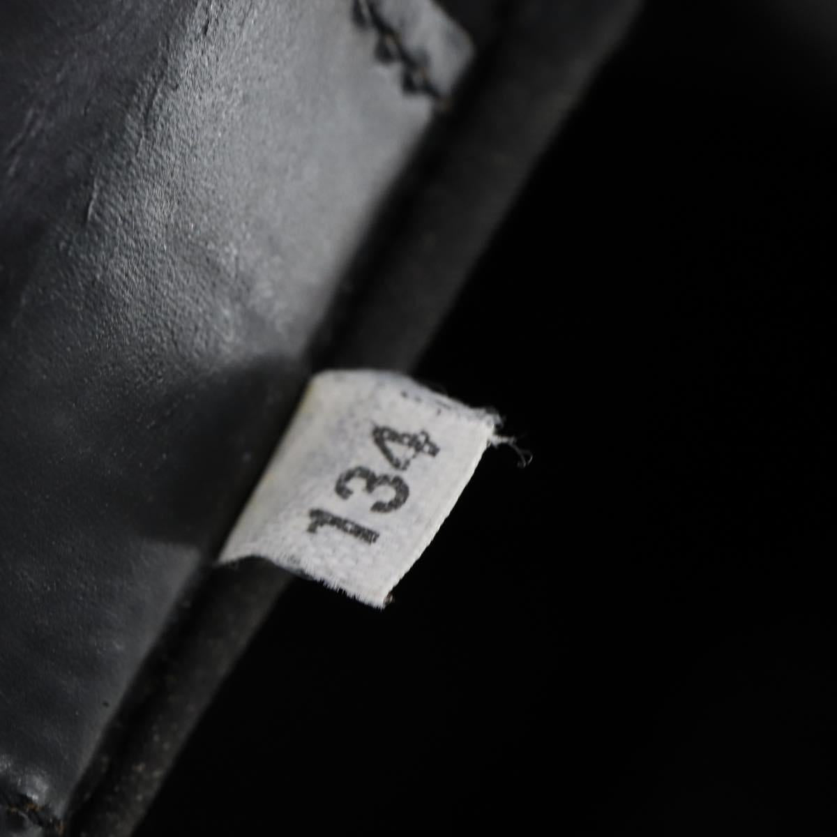 PRADA Tote Bag Nylon Black Silver Auth bs31182