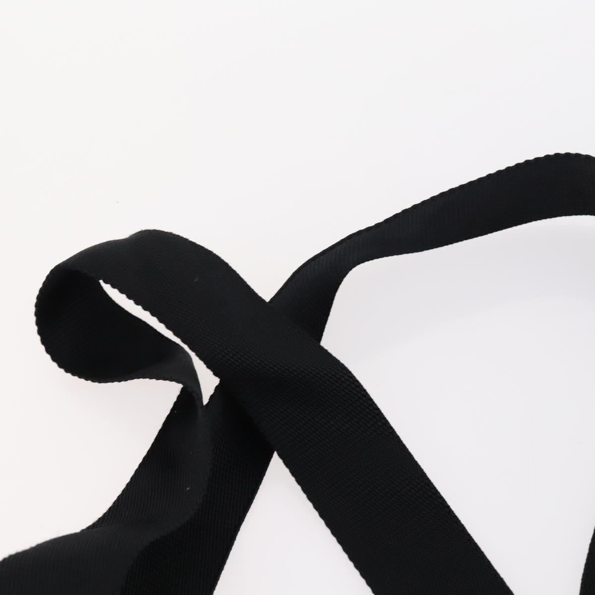 PRADA Tote Bag Nylon Black Silver Auth bs31182