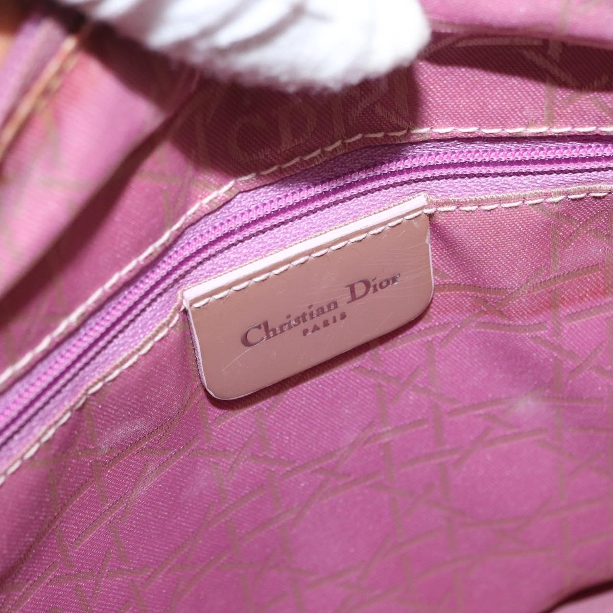 Christian Dior Canage Hand Bag Nylon 2way Pink Silver Auth bs31183