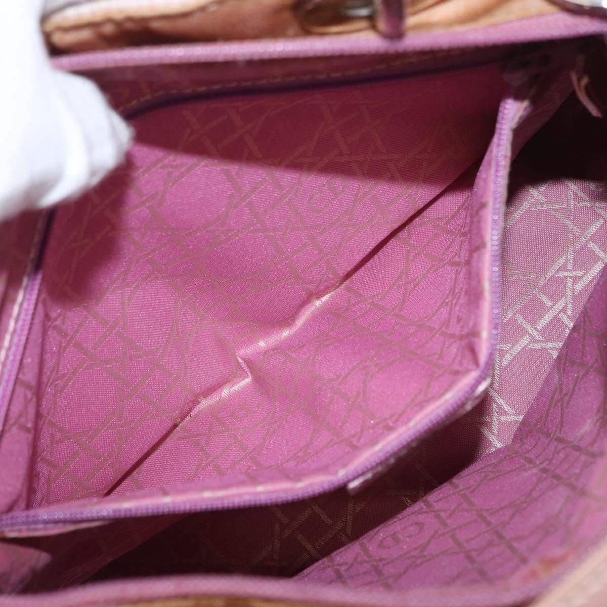 Christian Dior Canage Hand Bag Nylon 2way Pink Silver Auth bs31183