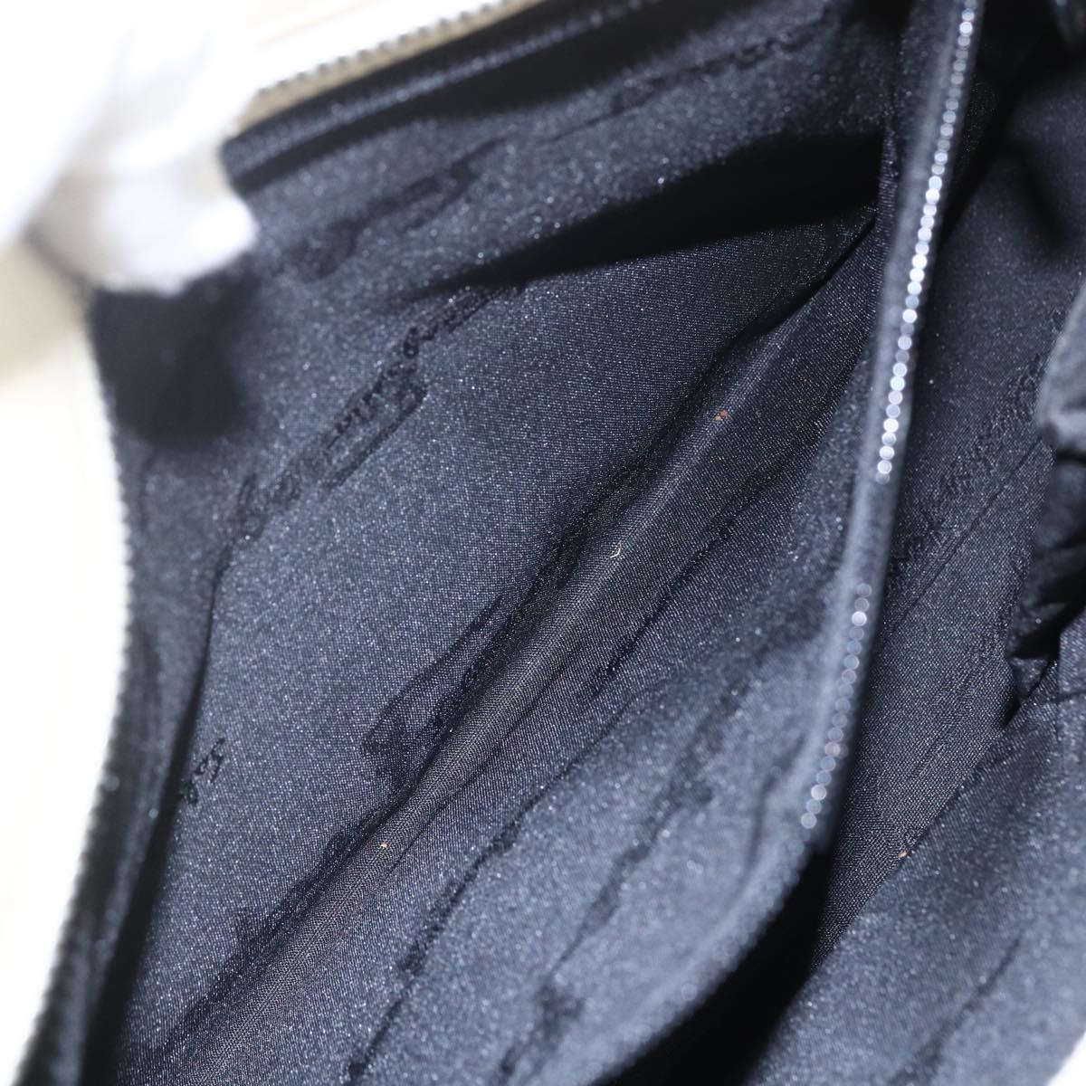 Salvatore Ferragamo Gancini Tote Bag Canvas 2way Beige Silver Auth bs31186