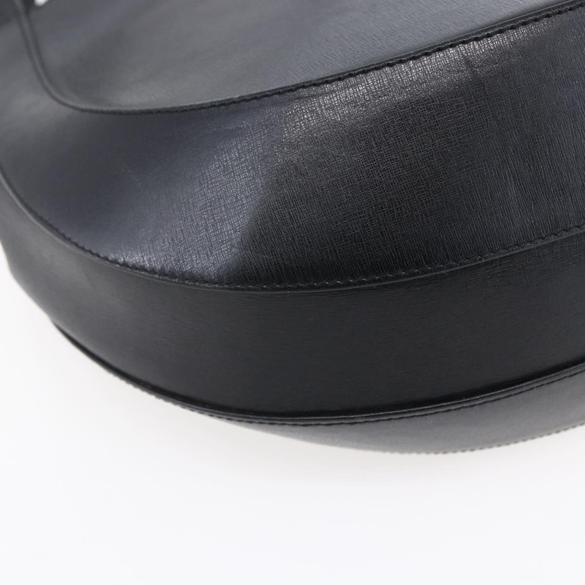 Salvatore Ferragamo Shoulder Bag Leather Black Gold Auth bs31188