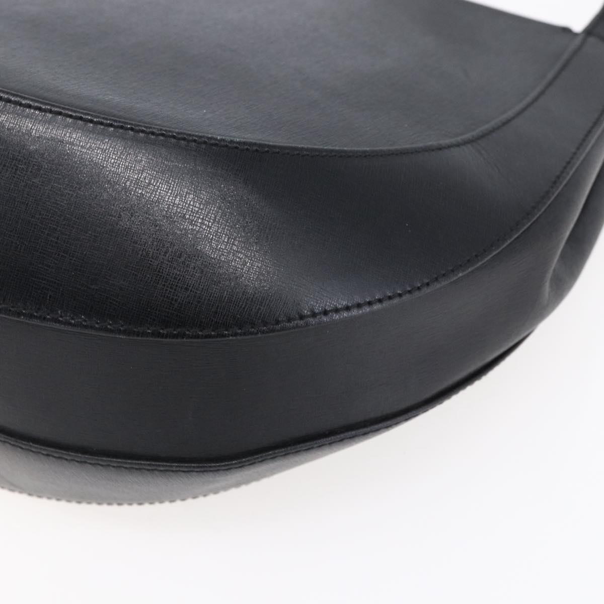 Salvatore Ferragamo Shoulder Bag Leather Black Gold Auth bs31188