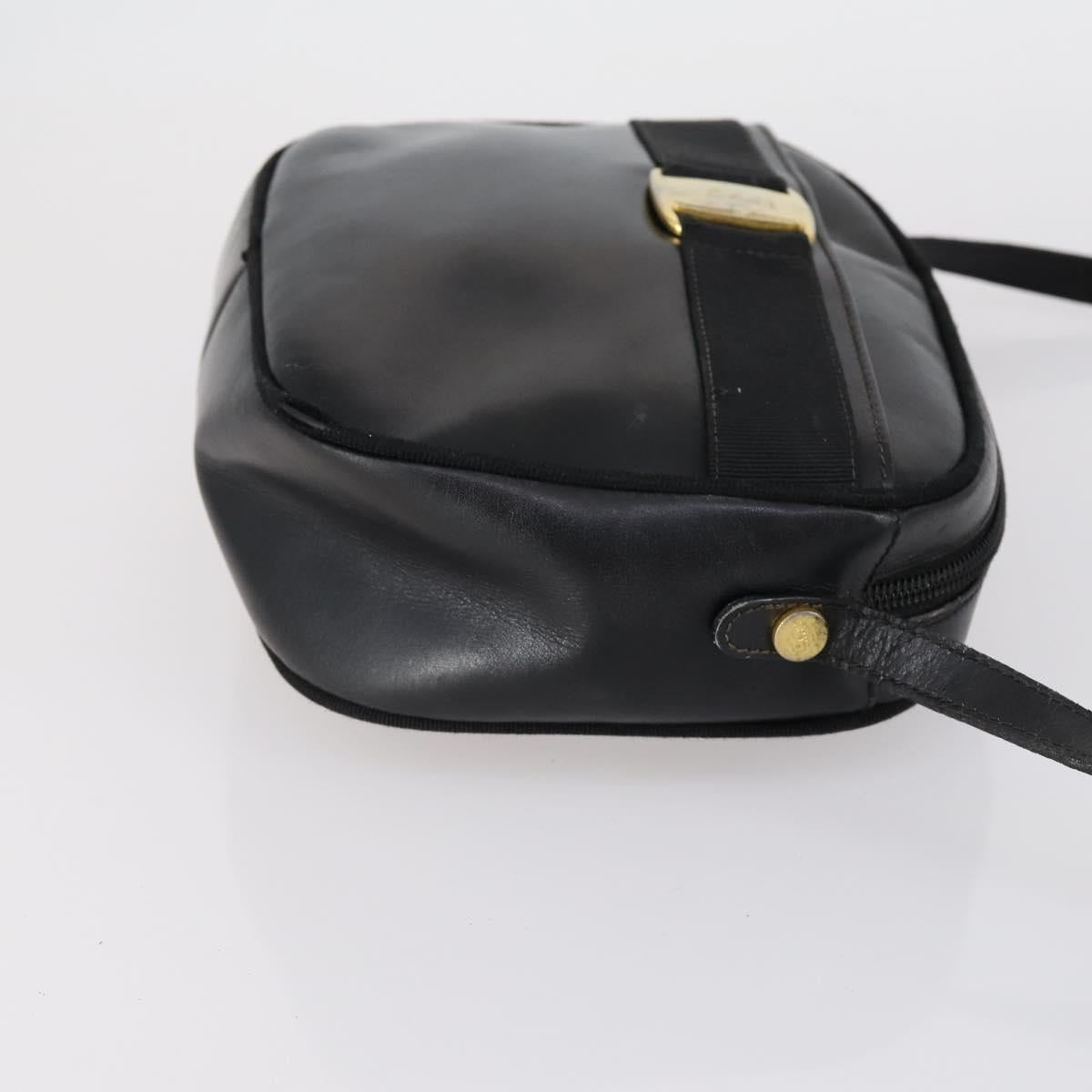 Salvatore Ferragamo Shoulder Bag Leather Canvas 2 Set Black Beige Auth bs31189