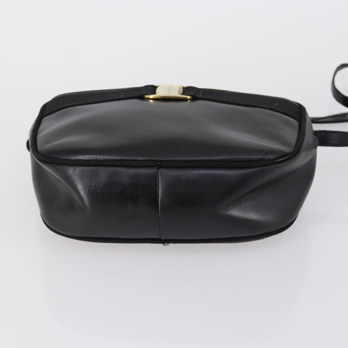Salvatore Ferragamo Shoulder Bag Leather Canvas 2 Set Black Beige Auth bs31189