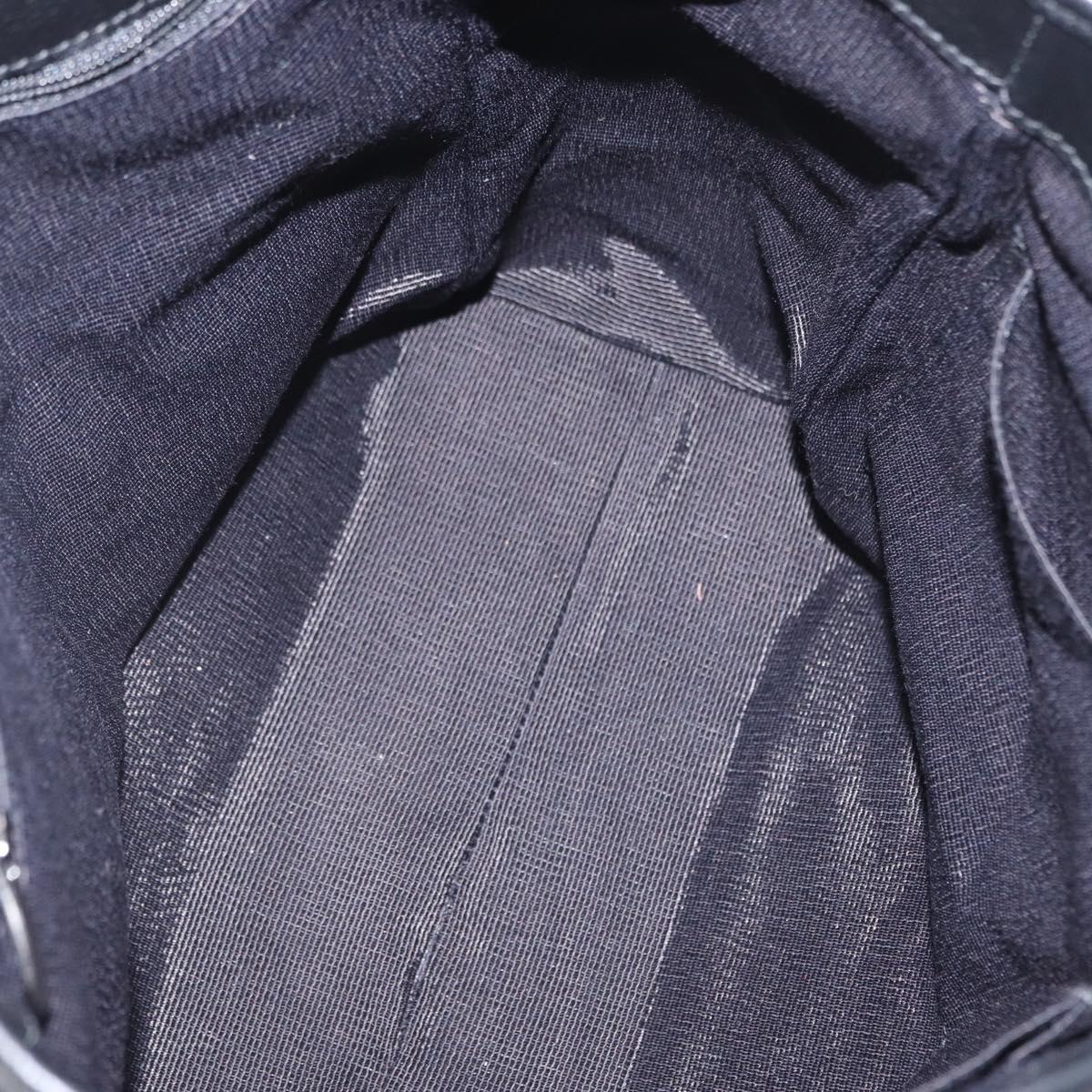 Salvatore Ferragamo Gancini Tote Bag Canvas Black Silver Auth bs31190