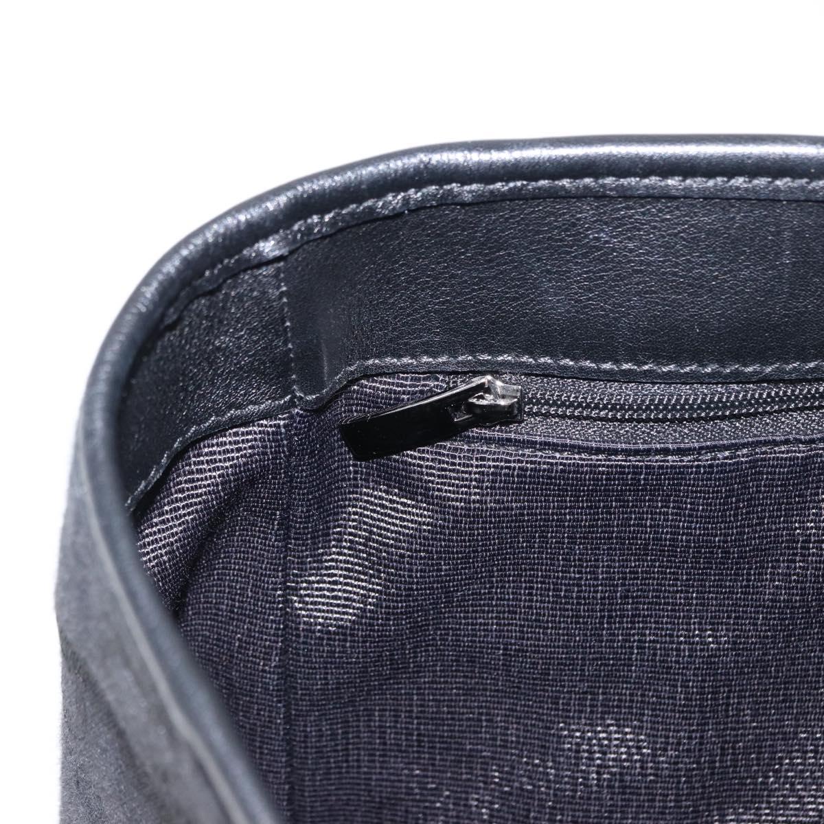 Salvatore Ferragamo Gancini Tote Bag Canvas Black Silver Auth bs31190