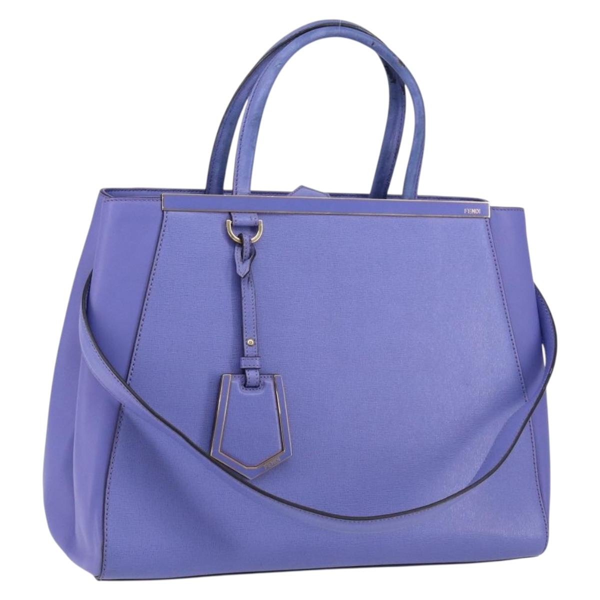 FENDI PETITE 2JOURS Hand Bag Leather Purple Gold Auth bs31194