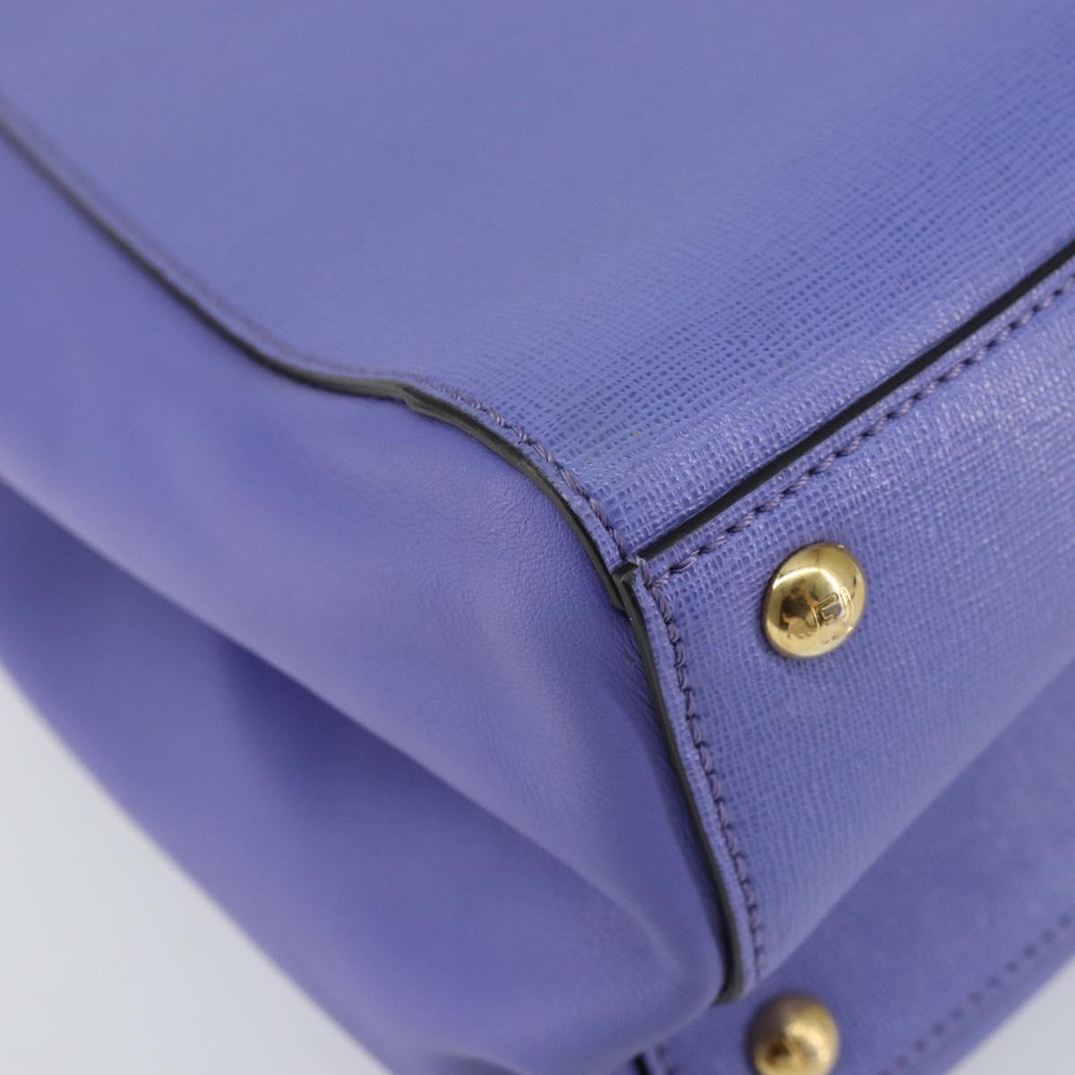 FENDI PETITE 2JOURS Hand Bag Leather Purple Gold Auth bs31194