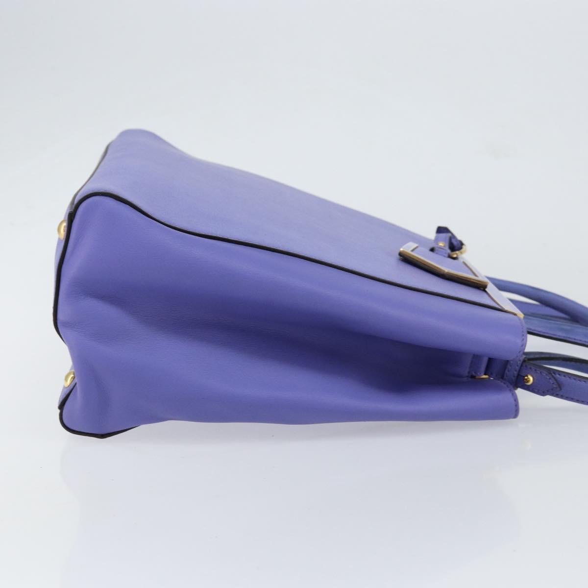 FENDI PETITE 2JOURS Hand Bag Leather Purple Gold Auth bs31194