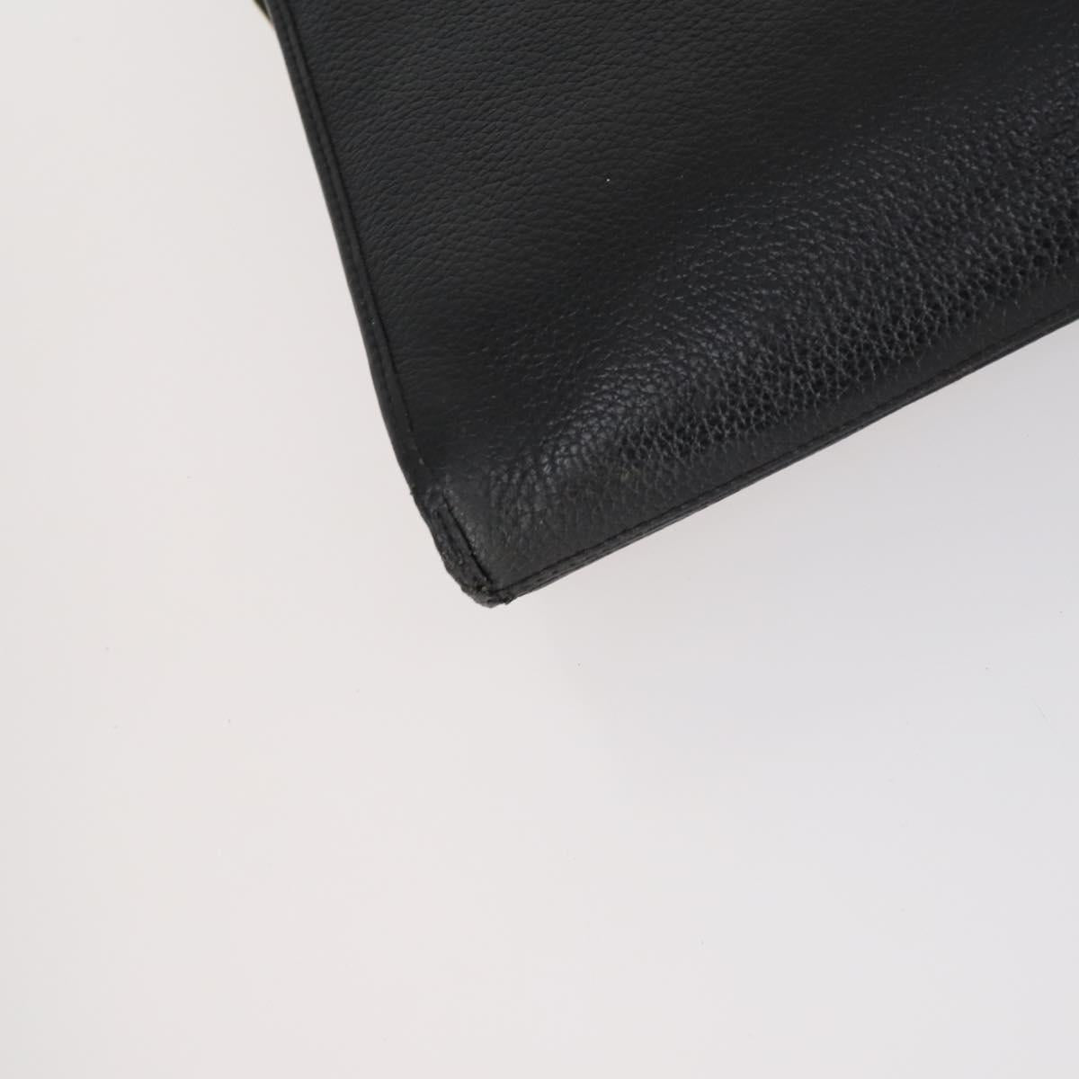 Burberrys Clutch Bag Leather 2 Set Black Brown Auth bs31198