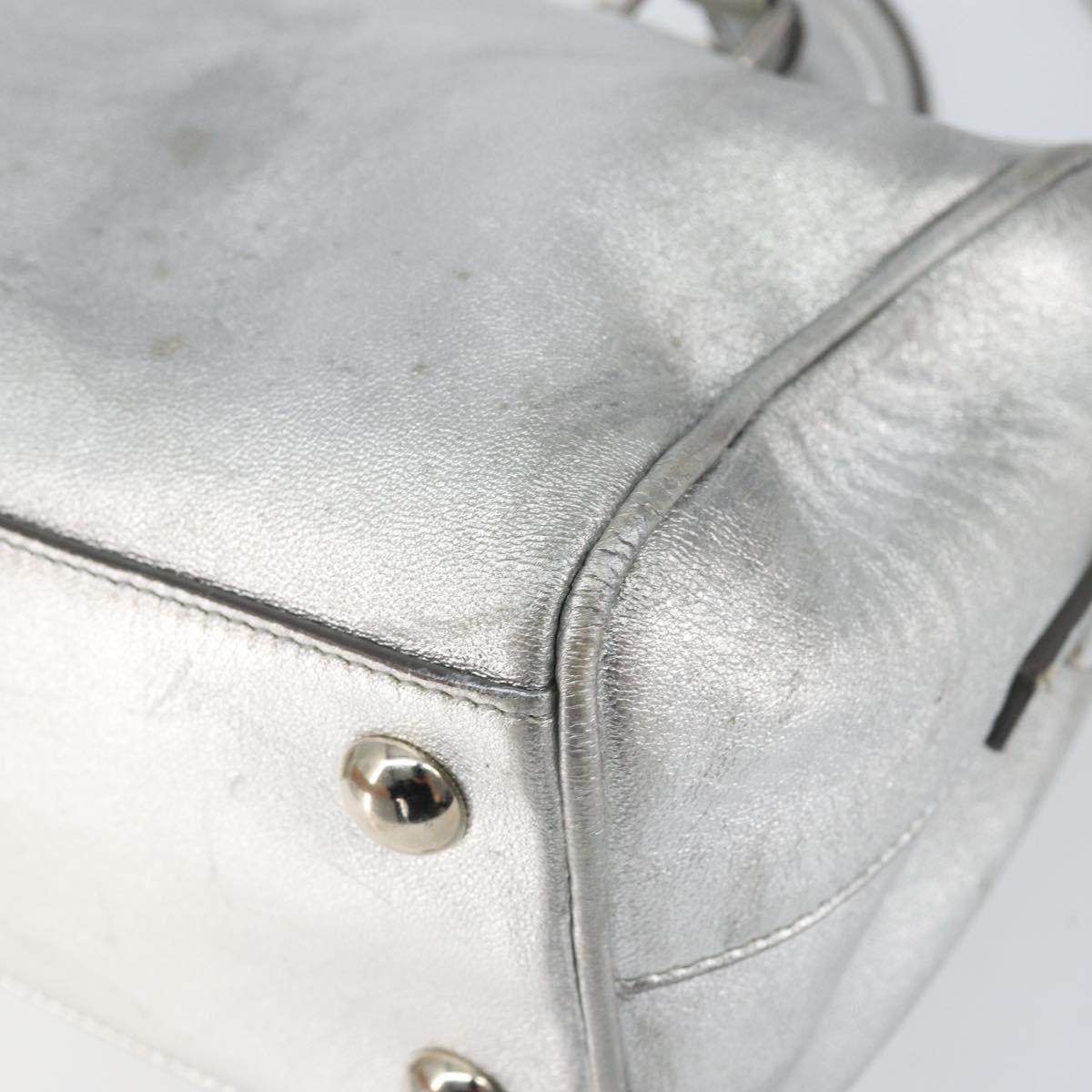 SAINT LAURENT Hand Bag Leather 2way Silver 297957 Auth bs31199