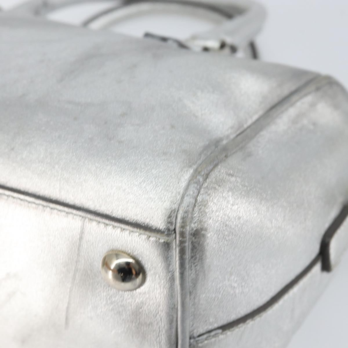 SAINT LAURENT Hand Bag Leather 2way Silver 297957 Auth bs31199