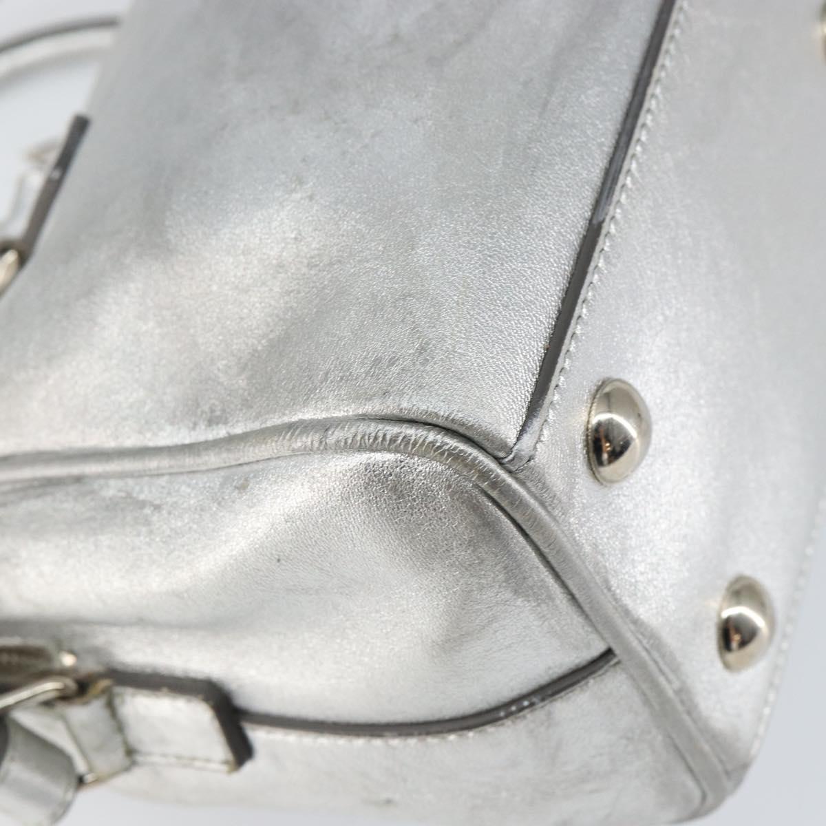 SAINT LAURENT Hand Bag Leather 2way Silver 297957 Auth bs31199