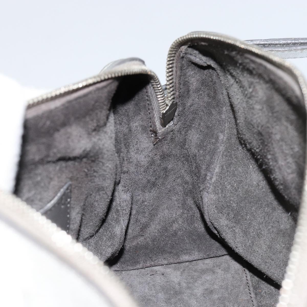 SAINT LAURENT Hand Bag Leather 2way Silver 297957 Auth bs31199