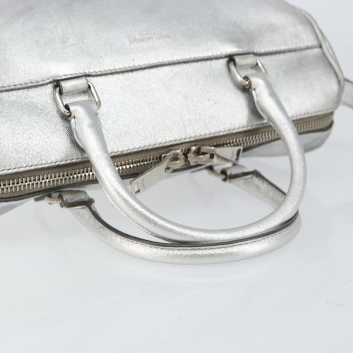 SAINT LAURENT Hand Bag Leather 2way Silver 297957 Auth bs31199