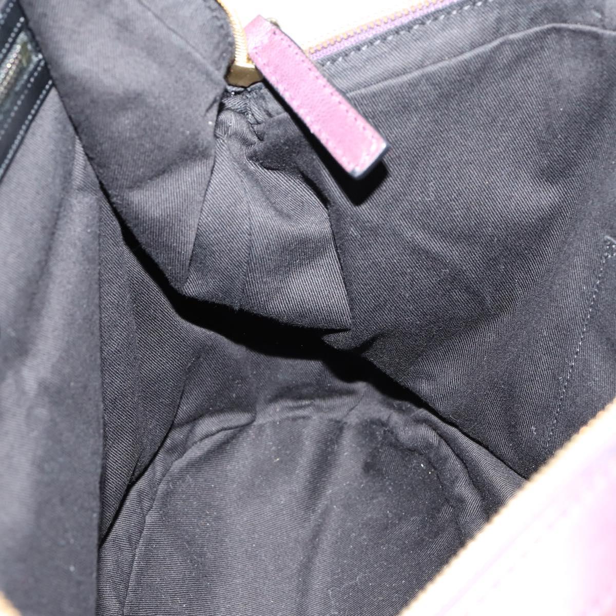 GIVENCHY Hand Bag Leather 2way Purple Gold Auth bs31201