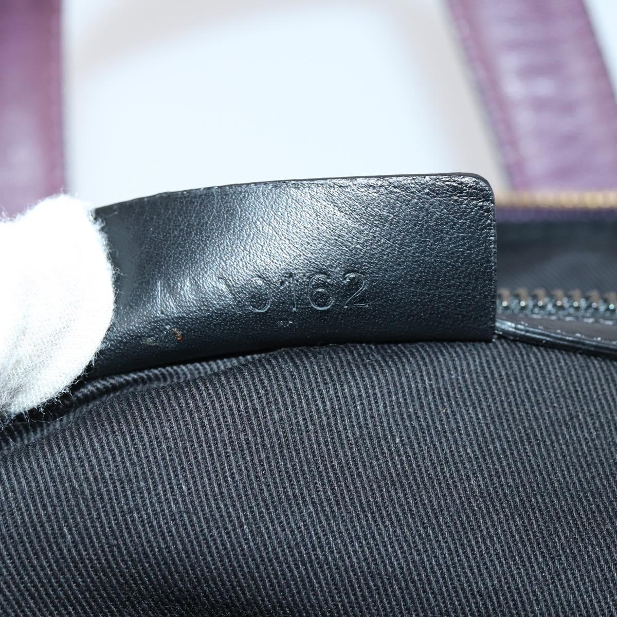 GIVENCHY Hand Bag Leather 2way Purple Gold Auth bs31201