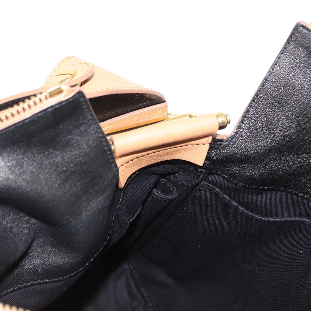 Chloe Vanessa Shoulder Bag Leather Brown Gold Auth bs31202