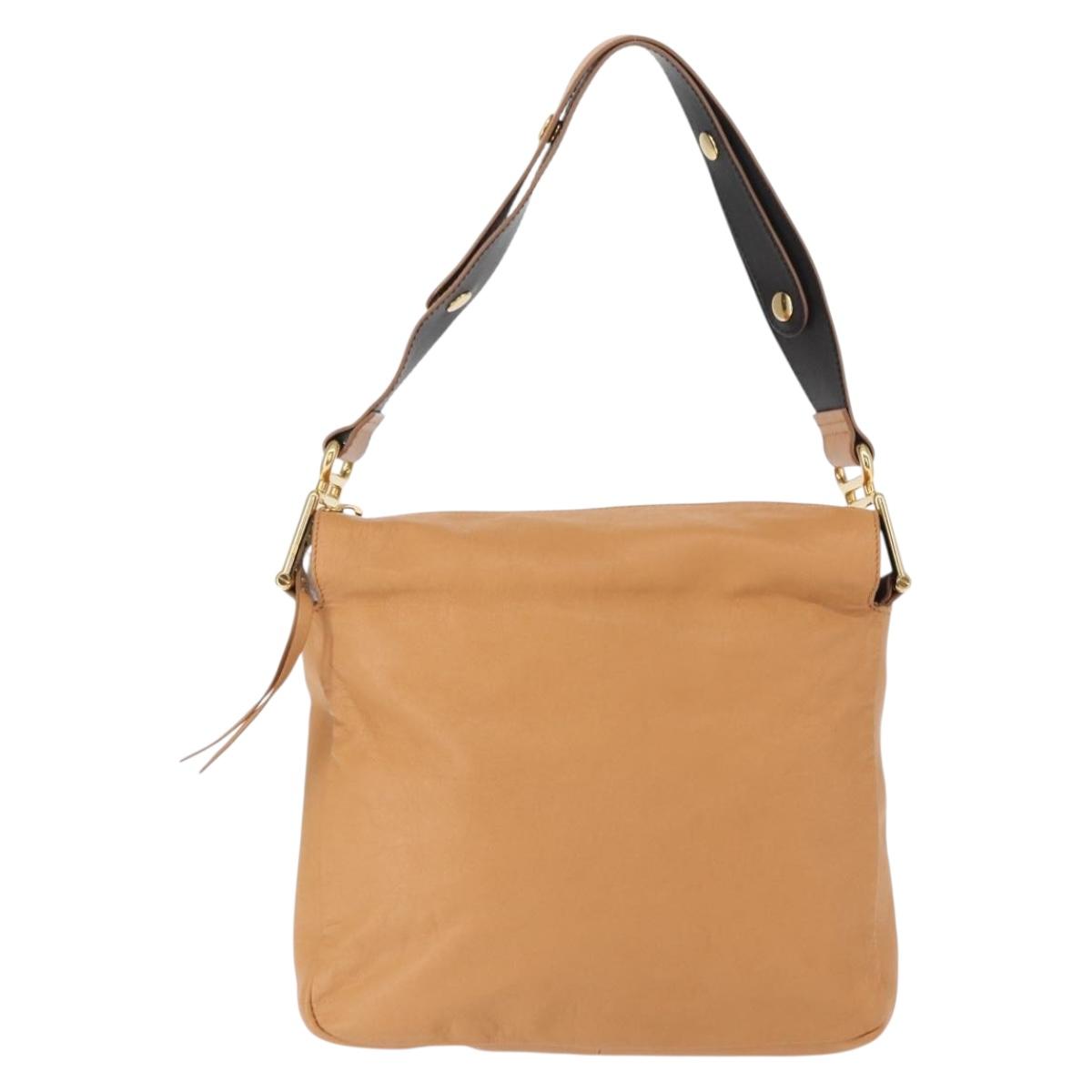 Chloe Vanessa Shoulder Bag Leather Brown Gold Auth bs31202