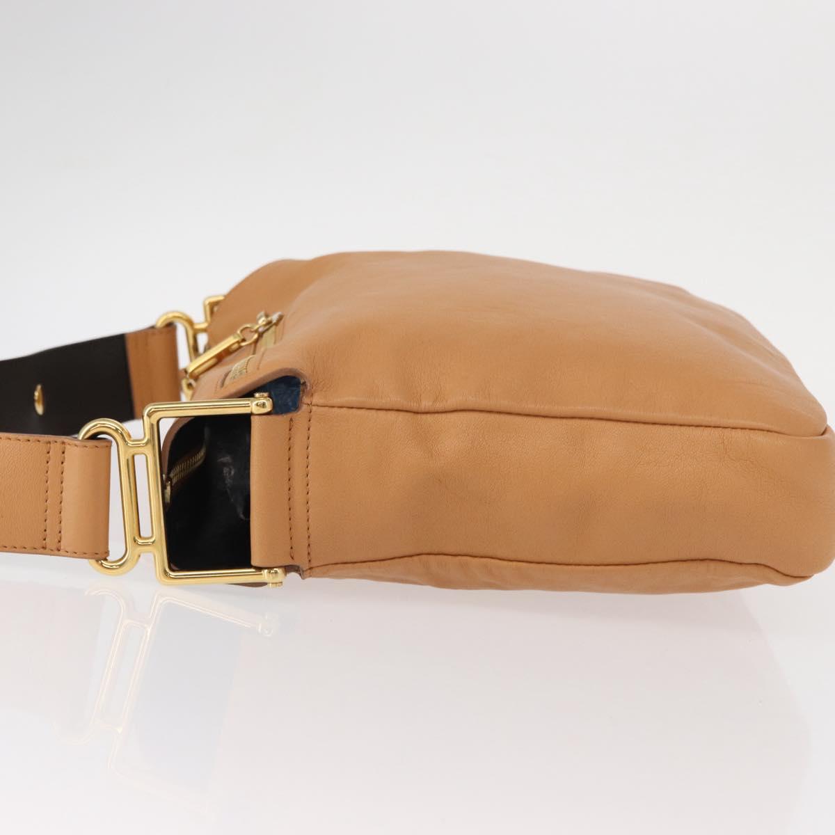 Chloe Vanessa Shoulder Bag Leather Brown Gold Auth bs31202