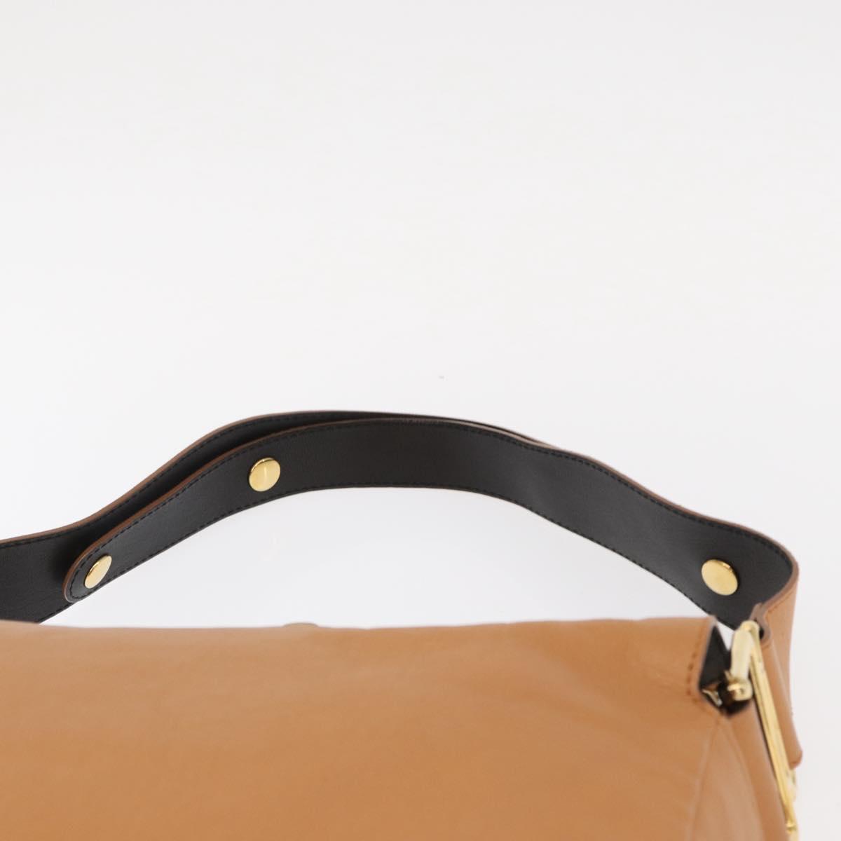 Chloe Vanessa Shoulder Bag Leather Brown Gold Auth bs31202