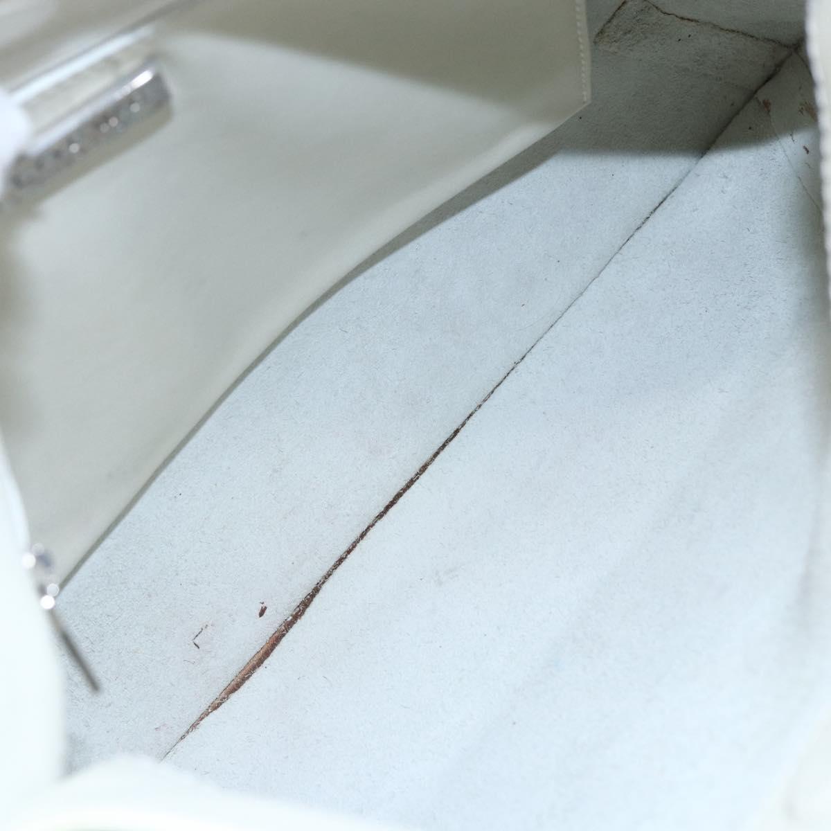 LOEWE Shoulder Bag Leather White Silver Auth bs31203