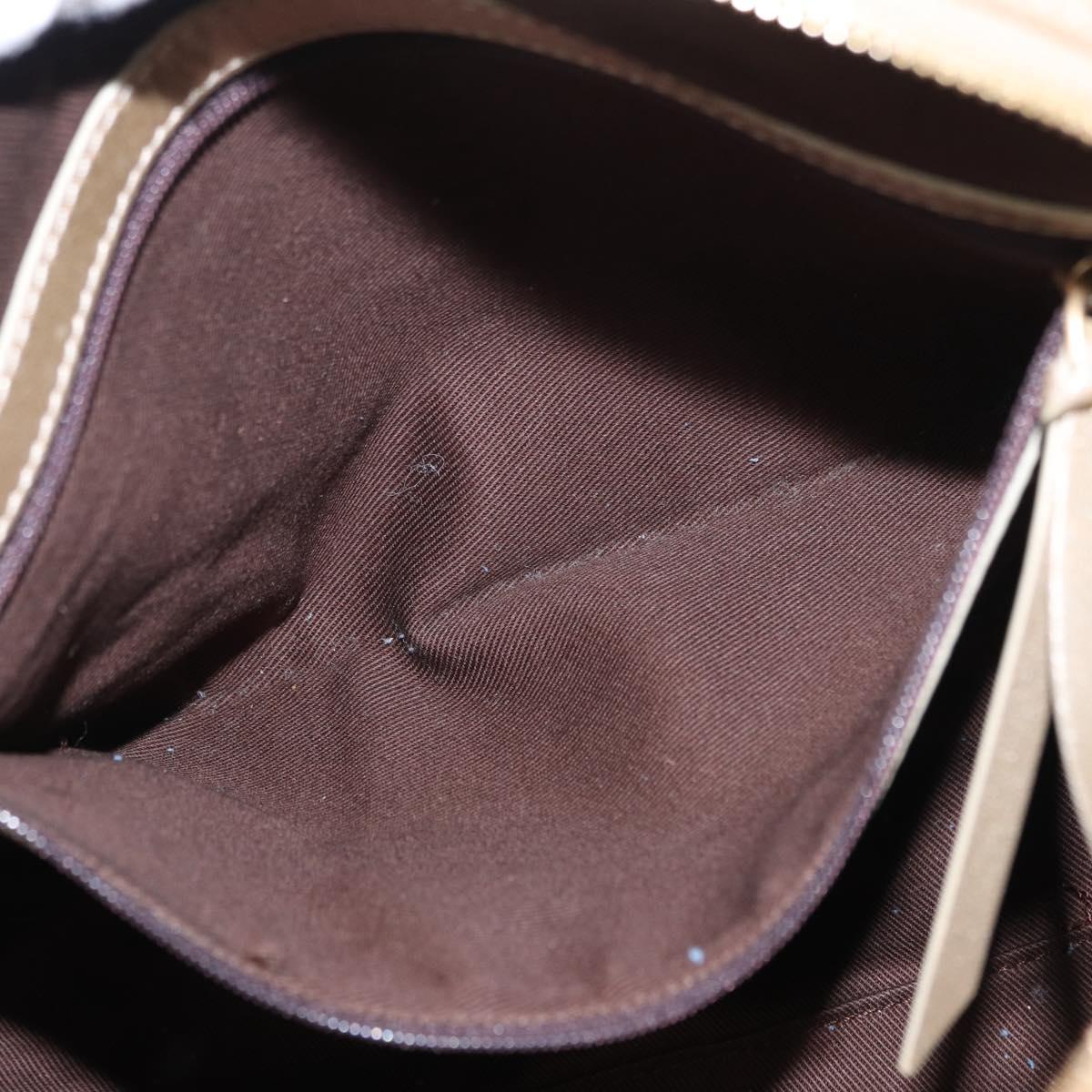 LOEWE Anagram Hand Bag Nylon Blue Gold Auth bs31204