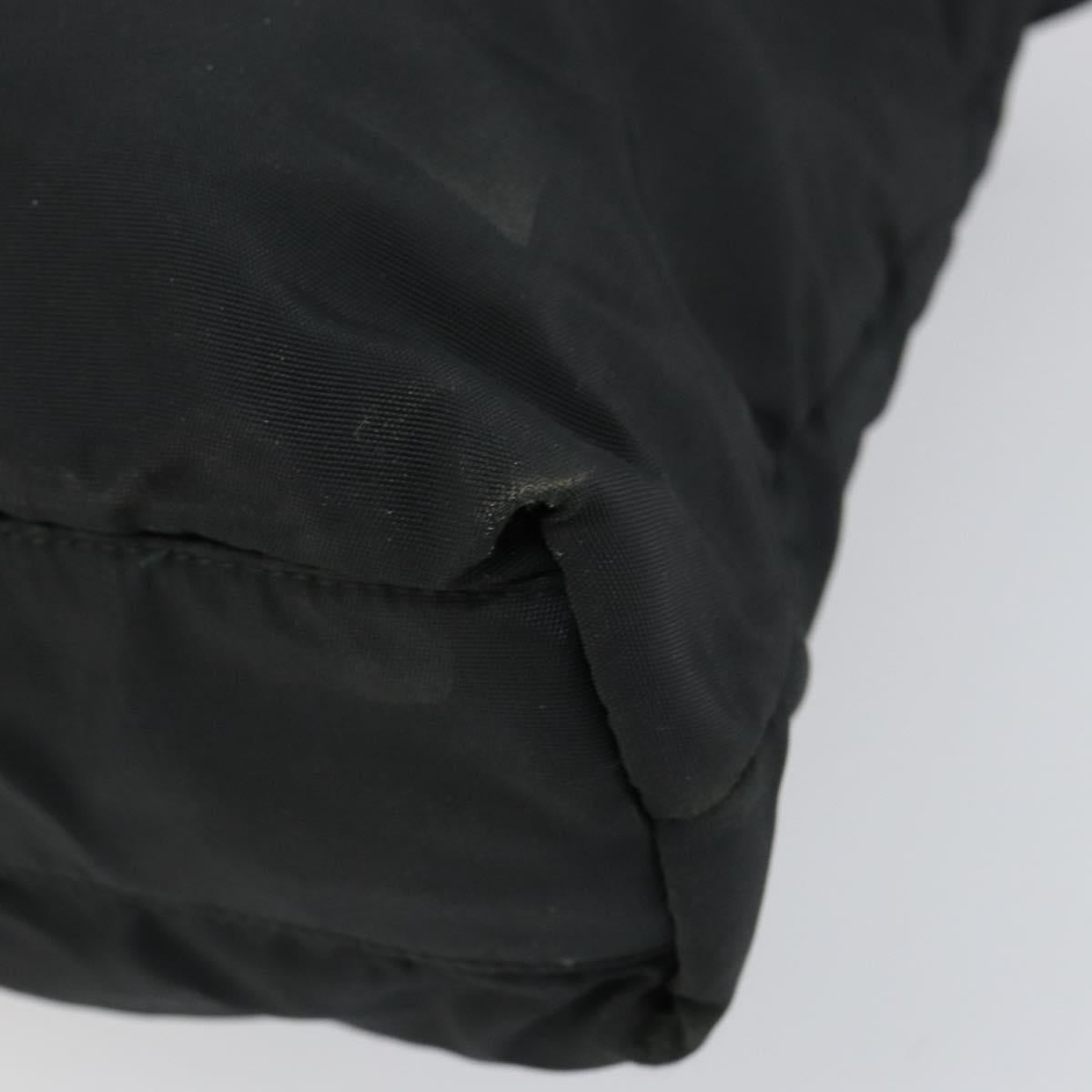 LOEWE Tote Bag Nylon Leather Black Silver Auth bs31205