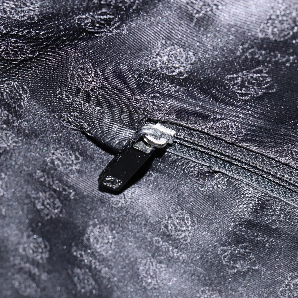 LOEWE Tote Bag Nylon Leather Black Silver Auth bs31205