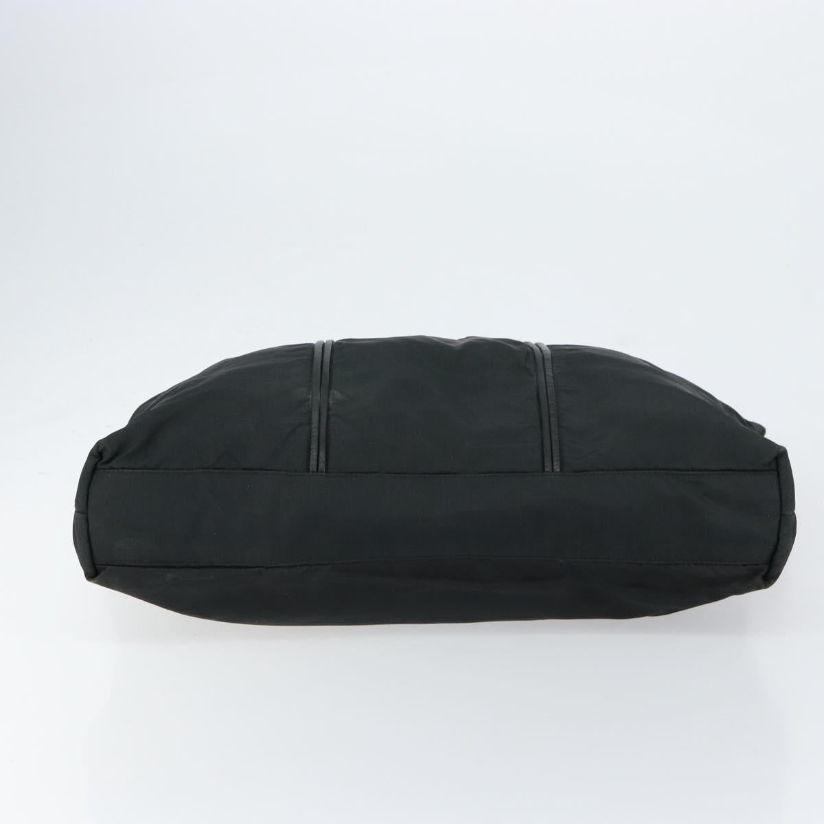 LOEWE Tote Bag Nylon Leather Black Silver Auth bs31205