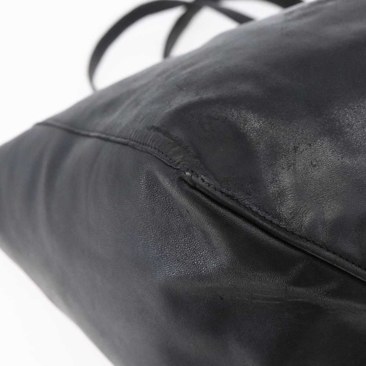 CELINE Horizontalkava Tote Bag Leather Black Gold Auth bs31206