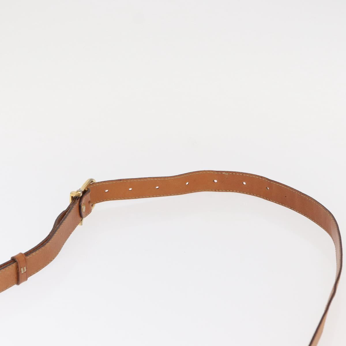 CELINE Macadam Canvas Shoulder Bag PVC Leather Brown Gold Auth bs31207