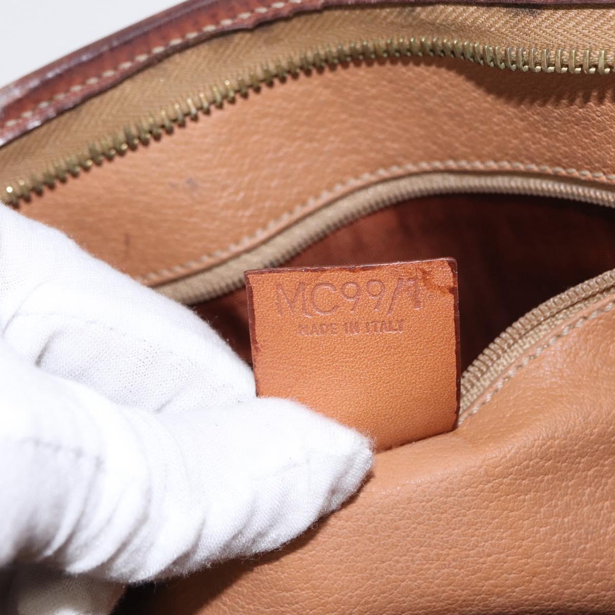 CELINE Macadam Canvas Clutch Bag PVC Leather Brown Gold Auth bs31209