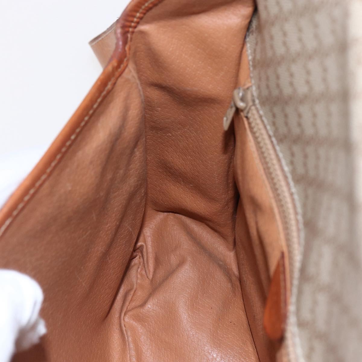 CELINE Macadam Canvas Shoulder Bag PVC Beige Gold Auth bs31210