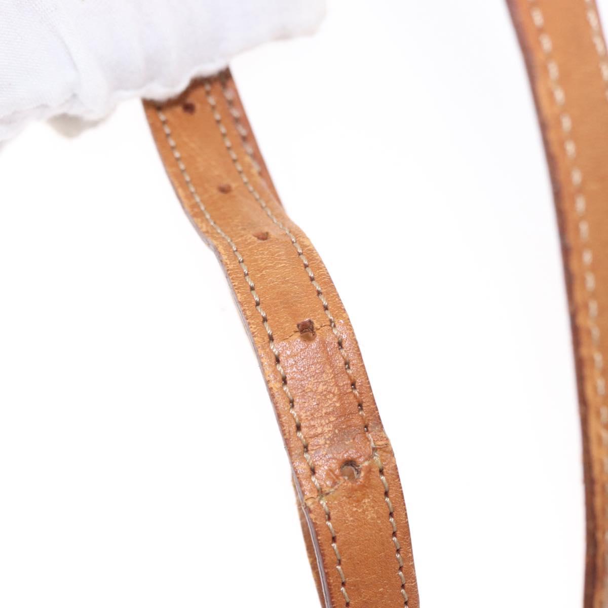 CELINE Macadam Canvas Shoulder Bag PVC Leather Brown Gold Auth bs31211