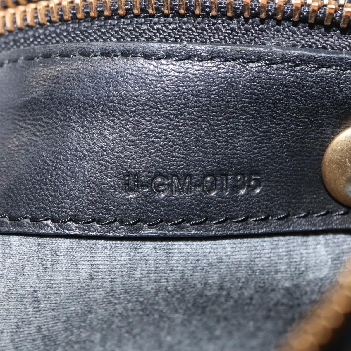 CELINE Trio Small Shoulder Bag Leather Black Gold Auth bs31212