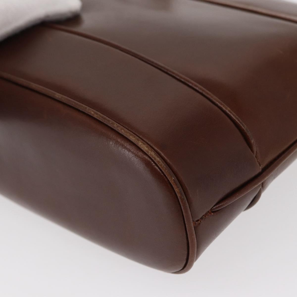 CELINE Shoulder Bag Leather Brown Gold Auth bs31214